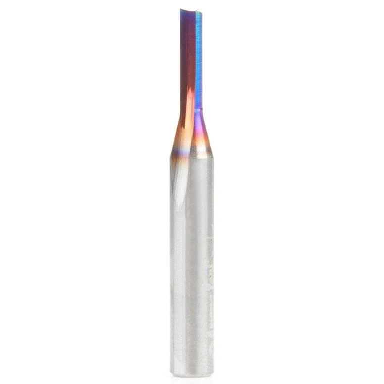 43500-K Single O Flute Plastic Cutting Router Bit 1/8"D  1/2"CH 1/4"SH 2"OL